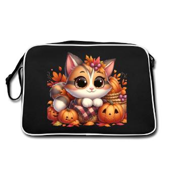 Autumn Cat 5 - Retro Bag - black/white - Back