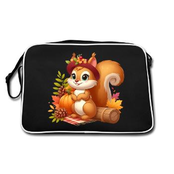 Squirell Autumn - Retro Bag - black/white - Back