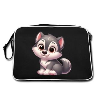 Wolf 13 - Retro Bag - black/white - Back