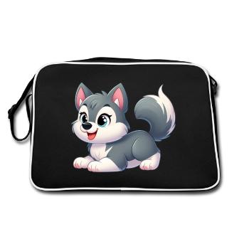 Wolf 15 - Retro Bag - black/white - Back