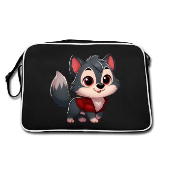 Wolf 4 - Retro Bag - black/white - Back