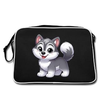 Wolf 12 - Retro Bag - black/white - Back