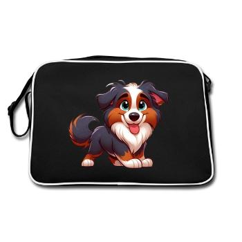 Border Collar 2 - Retro Bag - black/white - Back