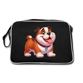 English Bulldog 2 - Retro Bag - black/white - Back