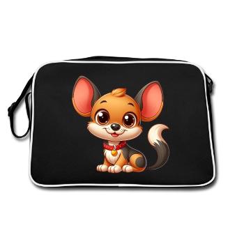 Chihuahua - Retro Tasche - Schwarz/Weiß - Hinten
