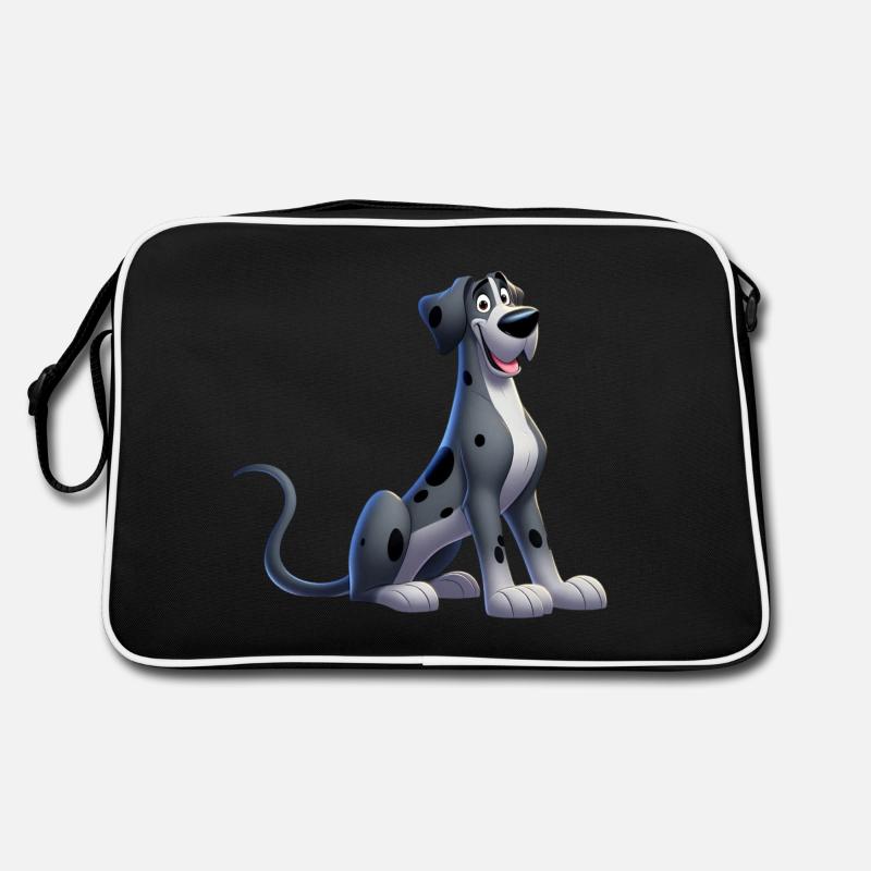 Deutsche Dogge - Retro Tasche - Schwarz/Weiß