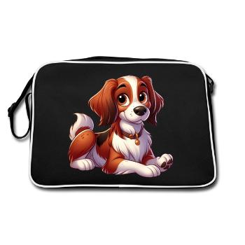 Brittany Spaniel 10 - Retro Bag - black/white - Back