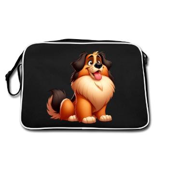 Leonberg - Retro Tasche - Schwarz/Weiß - Hinten