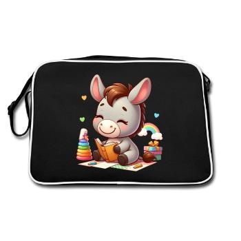Esel 3 - Retro Tasche - Schwarz/Weiß - Hinten
