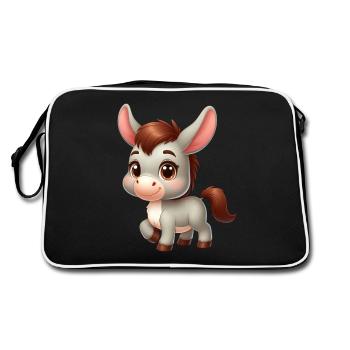 Esel 1 - Retro Tasche - Schwarz/Weiß - Hinten