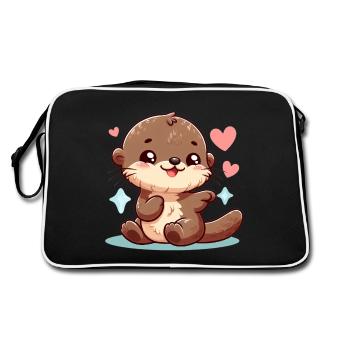 otter 11 - Retro Bag - black/white - Back