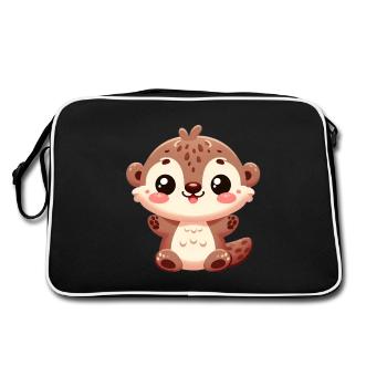 otter 13 - Retro Bag - black/white - Back