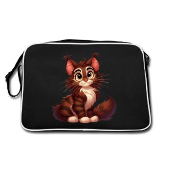 Maine Coon 8 - Retro Tasche - Schwarz/Weiß - Hinten