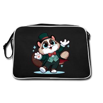 Magische Stoffpuppe - Retro Tasche - Schwarz/Weiß - Hinten