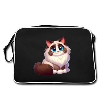Ragdoll 14 - Retro Tasche - Schwarz/Weiß - Hinten