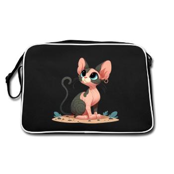 Sphynx 3 - Retro Tasche - Schwarz/Weiß - Hinten