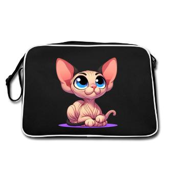 Sphynx 2 - Retro Tasche - Schwarz/Weiß - Hinten