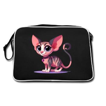 Sphynx - Retro Tasche - Schwarz/Weiß - Hinten