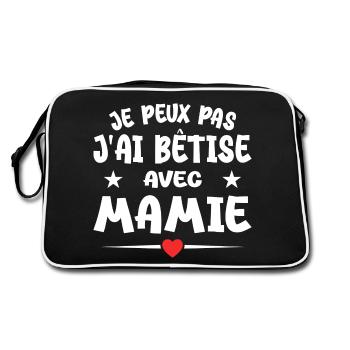 Ich kann es nicht, ich habe es mit Oma vermasselt - Retro Tasche - Schwarz/Weiß - Hinten