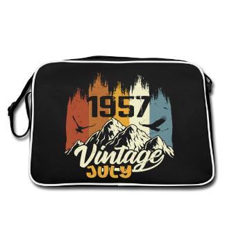 Vintage Juli 1957 Geburtstagsgeschenk Juli 1957 - Retro Tasche - Schwarz/Weiß - Hinten