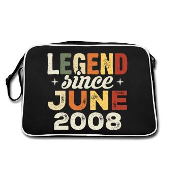 Juni 2008 Geburtstagsgeschenk Juni 2008 Juni 2008 - Retro Tasche - Schwarz/Weiß - Hinten