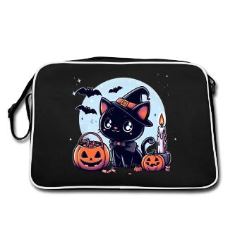 Kitty halloween - Sac Retro - noir/blanc - Dos