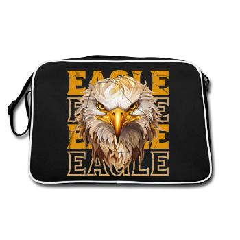 aigle, tête d’aigle, oiseau de proie, oiseau de proie, animal, nature - Sac Retro - noir/blanc - Dos