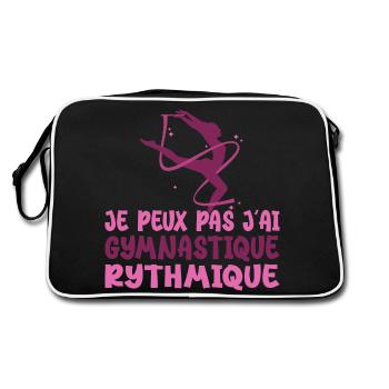 Ich kann nicht Ich habe Vintage Rhythmic Gym Frau - Retro Tasche - Schwarz/Weiß - Hinten