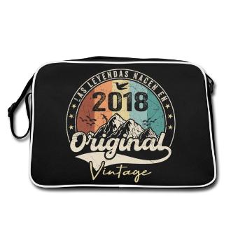 Retro 2018 Geburtstagsgeschenk 2018 Jahrgang 2018 - Retro Tasche - Schwarz/Weiß - Hinten