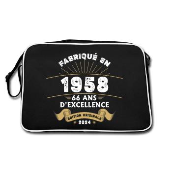 Made in 1958 66 Years of Original Excellence - Retro Bag - black/white - Back