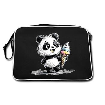 Panda avec glace - Sac Retro - noir/blanc - Dos