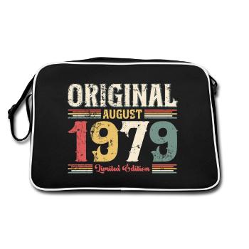 45th Birthday Original August 1979 Year 1979 - Retro Bag - black/white - Back