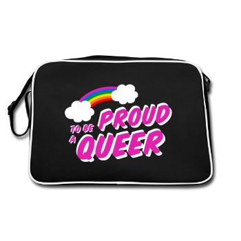 Fier d’être queer LGBT Chemise gay arc-en-ciel - Sac Retro - noir/blanc - Dos