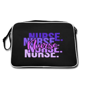 Krankenschwester Intensiv-Pflege Nurse Krankenhaus - Retro Tasche - Schwarz/Weiß - Hinten