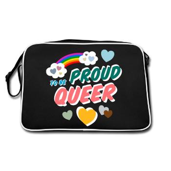 Proud to be Queer - Retro Bag - black/white - Back