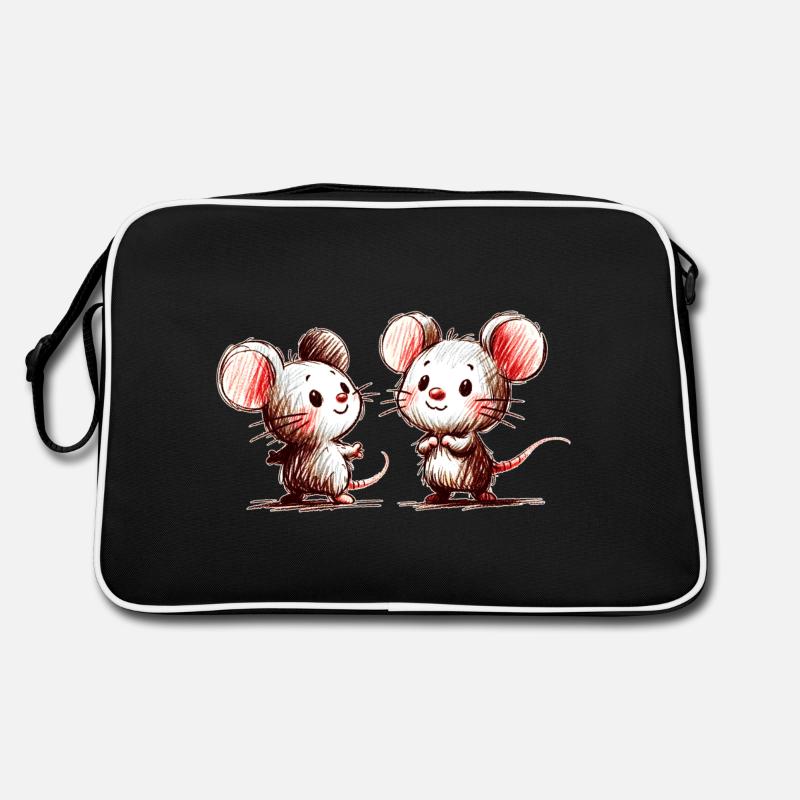 Souris - Sac Retro - noir/blanc