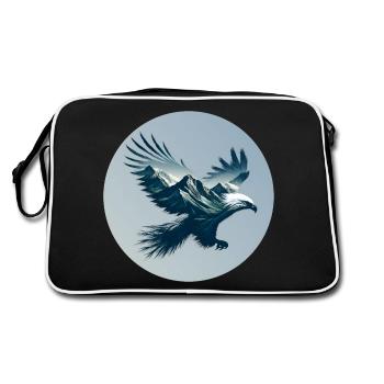 Adler - Montagnes et forêts - Sac Retro - noir/blanc - Dos
