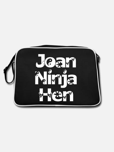 Joan Ninja Hen - Retro Tasche - Schwarz/Weiß - Hinten