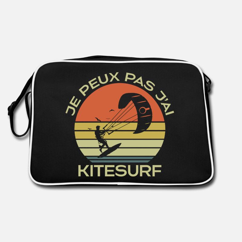 I Can't I Kite Gift Humor - Retro Tasche - Schwarz/Weiß