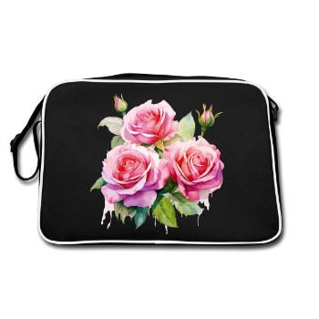 Roses Rose Blossom Fleurs Rose Rose Motif Floral - Sac Retro - noir/blanc - Dos