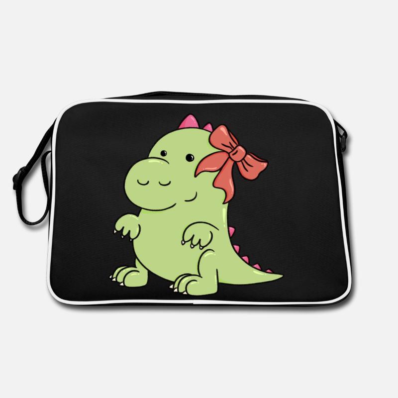 un petit dinosaure à Noël - Sac Retro - noir/blanc
