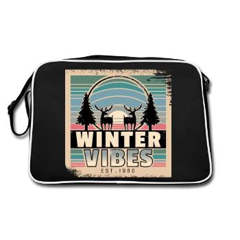 Ambiance hivernale pour les amoureux de la nature au coucher du soleil - Sac Retro - noir/blanc - Dos