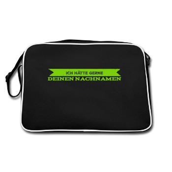 wollen wir heiraten? - Retro Tasche - Schwarz/Weiß - Hinten
