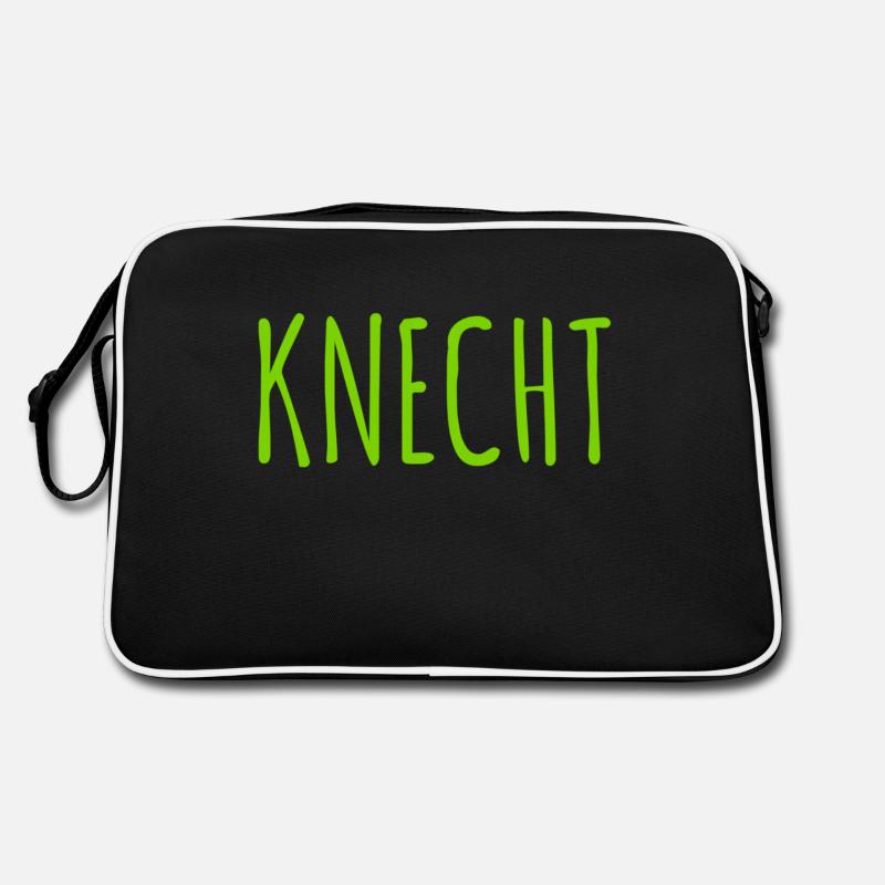 ich bin ein Knecht - Retro Tasche - Schwarz/Weiß