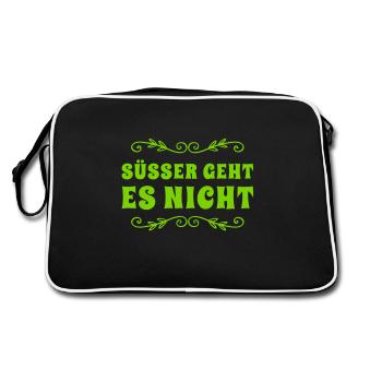 so süß wie nichts anderes - Retro Tasche - Schwarz/Weiß - Hinten