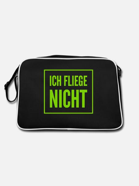 ich habe Flugangst - Retro Tasche - Schwarz/Weiß - Hinten