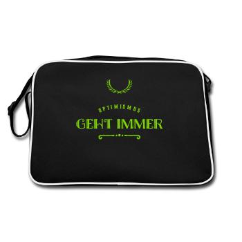 Optimismus ist wunderbar - Retro Tasche - Schwarz/Weiß - Hinten