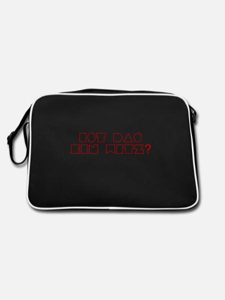 ist das ein Witz? - Retro Tasche - Schwarz/Weiß - Hinten