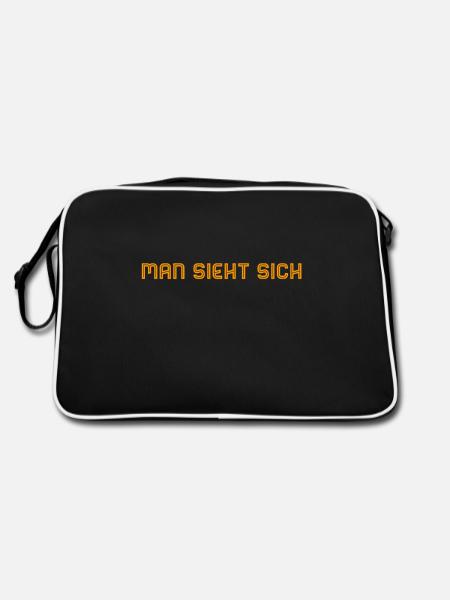 man sieht sich - Retro Tasche - Schwarz/Weiß - Hinten