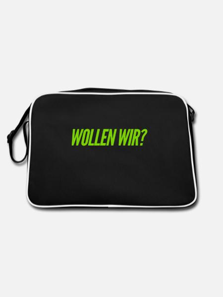 hast du Bock? - Retro Tasche - Schwarz/Weiß - Hinten
